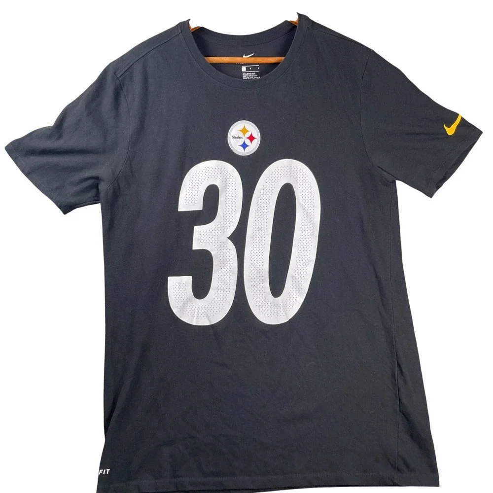 Nike Pittsburgh Steelers T-Shirt Mens Medium Black James Conner 30 Graphic Tee
